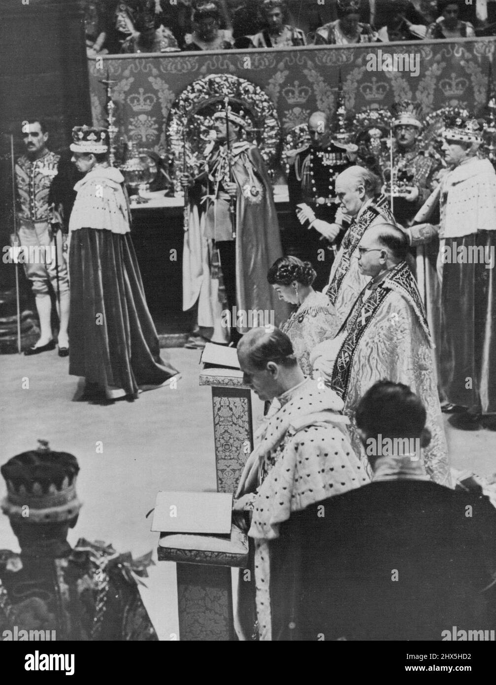 Queen Elizabeth II Coronation - 1953, Abbey Scenes - British Royalty. January 06, 1954. (Photo by The Associated Press Ltd.). Stock Photo