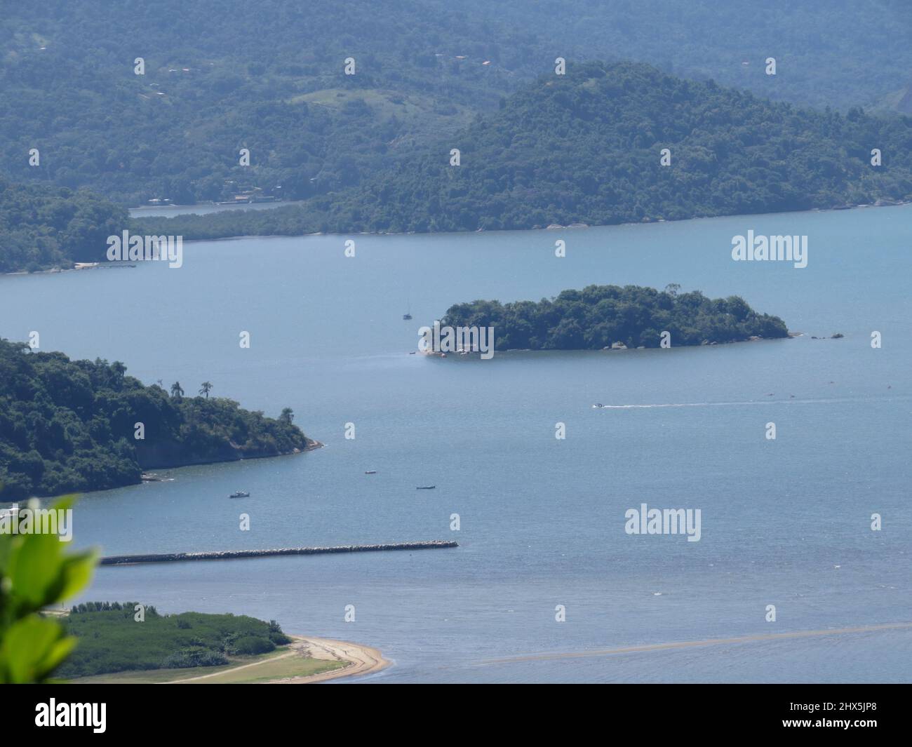 Bladder Island in Paraty Bay, Brazil Stock Photo