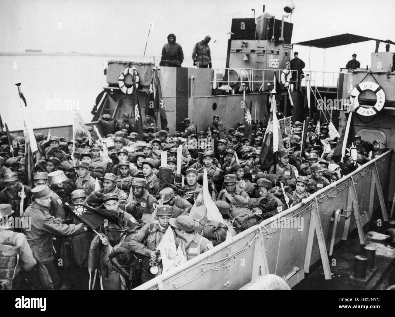 Anti-Communist Pows Freed -- Anti-Communists North Korean prisoners of war are welcomed as they arrive in Seoul after their recent release. January 26, 1954. Stock Photo