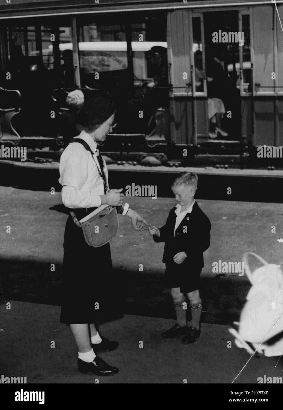 Tram girl Sydney. November 23, 1949 Stock Photo Alamy