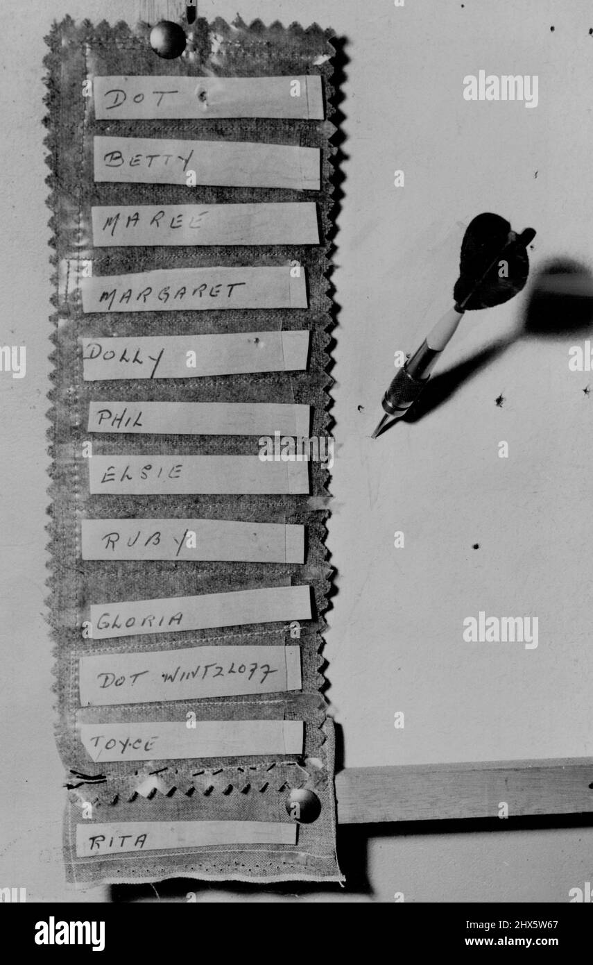 The women's darts club in Sydney has a darts "ladder" a tennis club