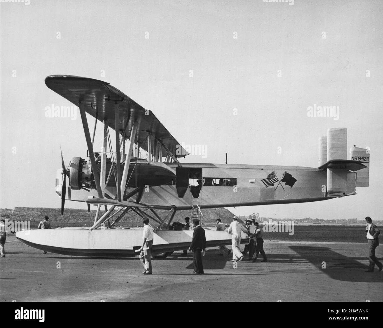 Plane New York To Moscow Flight -- The giant Sikorsky plane in which  William Alexander and four others will attempt to fly from New York to  Moscow, Russia, via The Southern Route