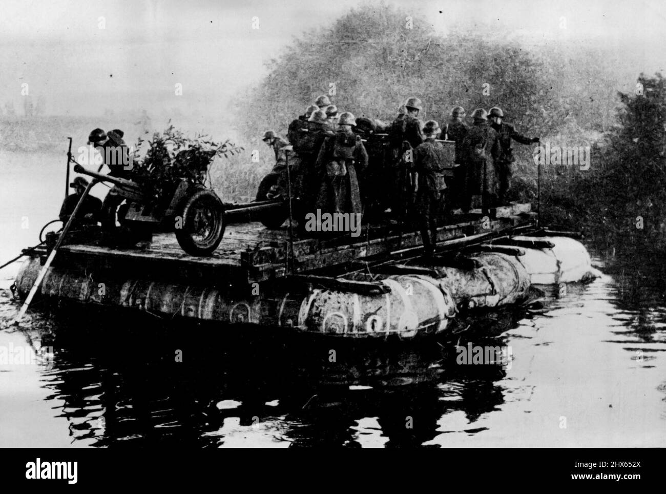 Ww2 Rectangular Flotation Raft The Soviet Army -- Soviet soldiers, on manoeuvers crossing a waterway ...
