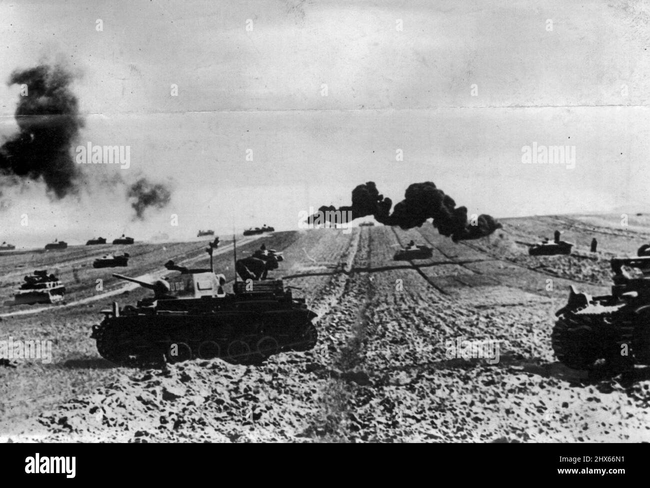 The German-Russian War -- German tanks are re-grouping for battle after ...