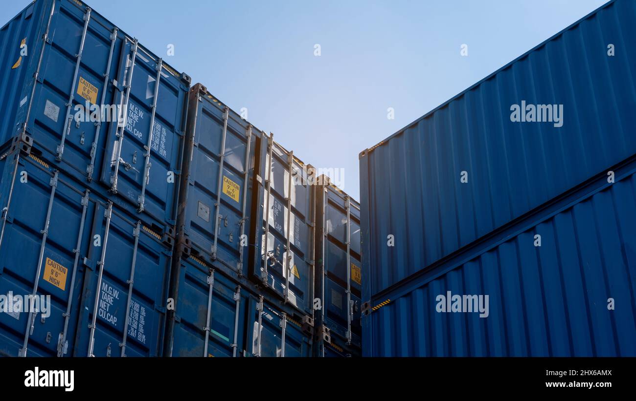 Stack cargo containers box, Cargo freight ship for import export