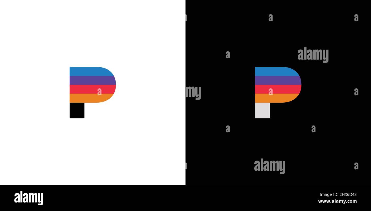 Abstract and modern letter P initial paint logo design 4 Stock Vector ...