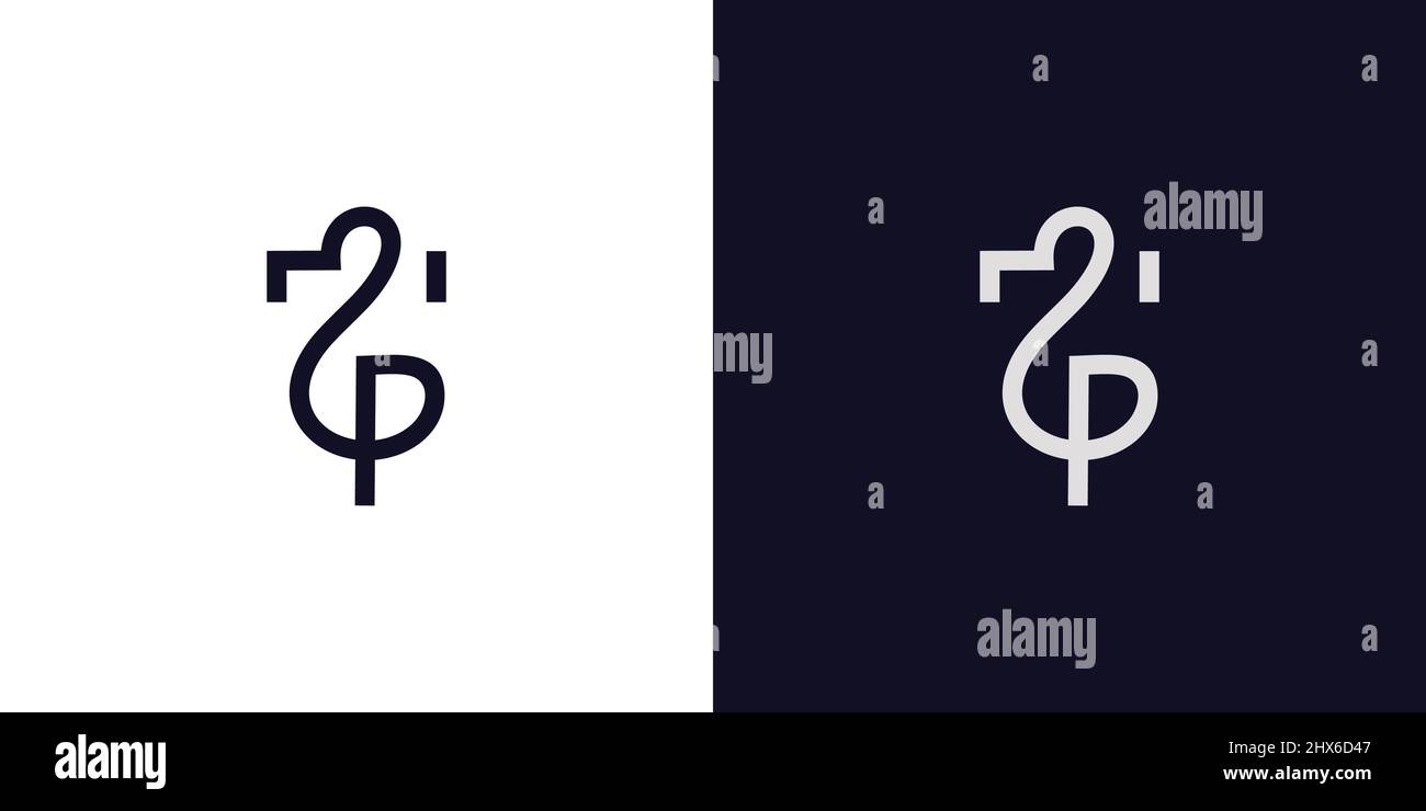 Modern and elegant T&P initials logo design Stock Vector