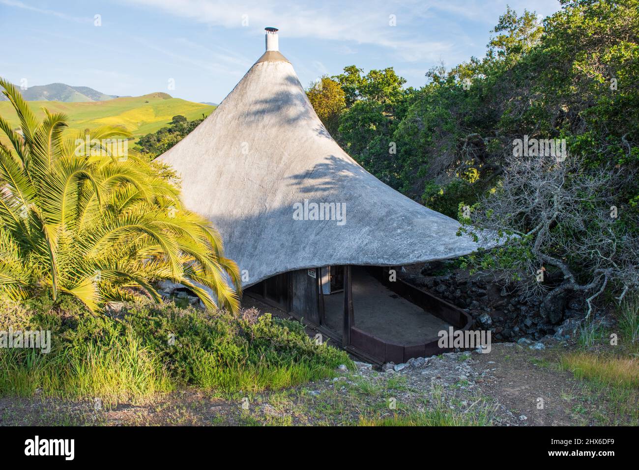 San Luis Obispo, CA /USA - April 2, 2016: Exterior of Shell House at Cal Poly Architecture Graveyard. Stock Photo