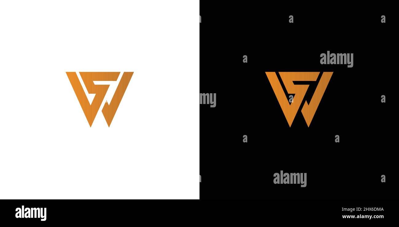 Modern and elegant WS initials logo design 2 Stock Vector