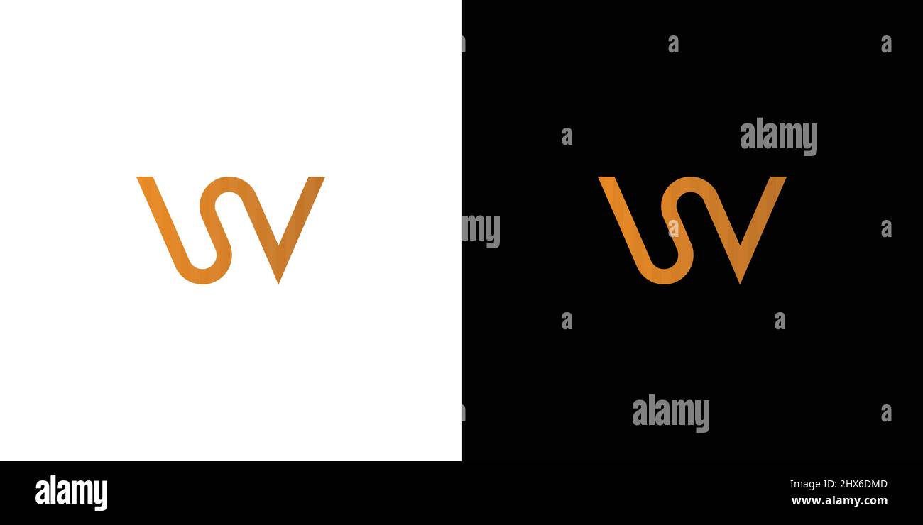 Modern and elegant SW initials logo design Stock Vector