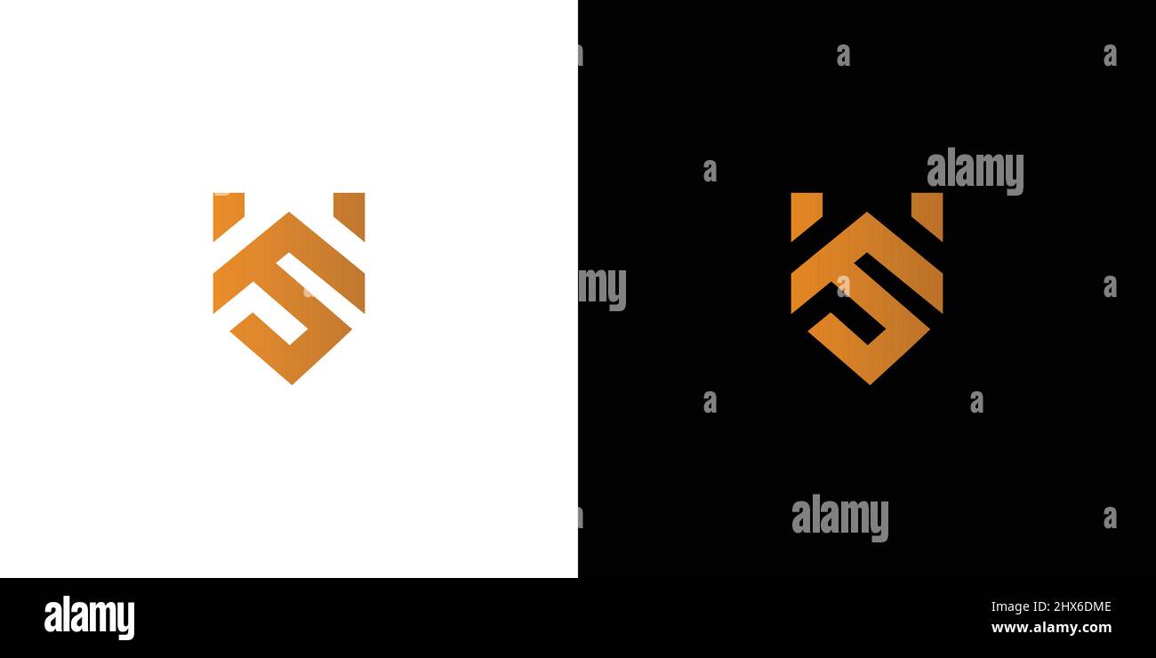 Modern and elegant WS initials logo design 1 Stock Vector