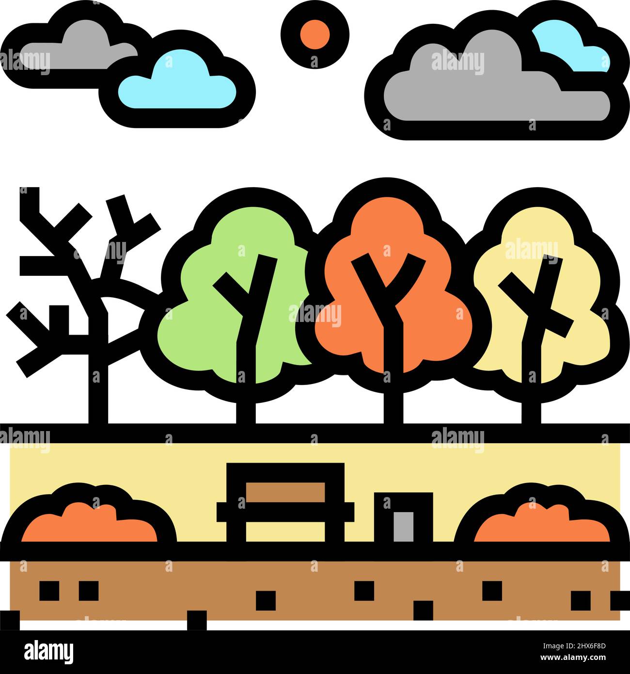 autumn park color icon vector illustration Stock Vector Image & Art - Alamy