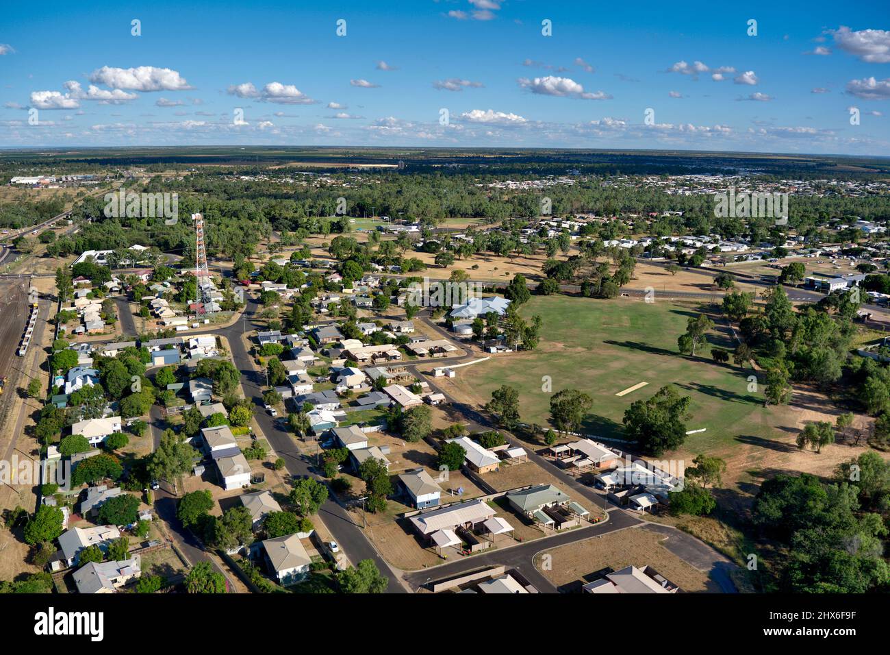 Aerial of Emerald Central Queensland Australia Stock Photo Alamy