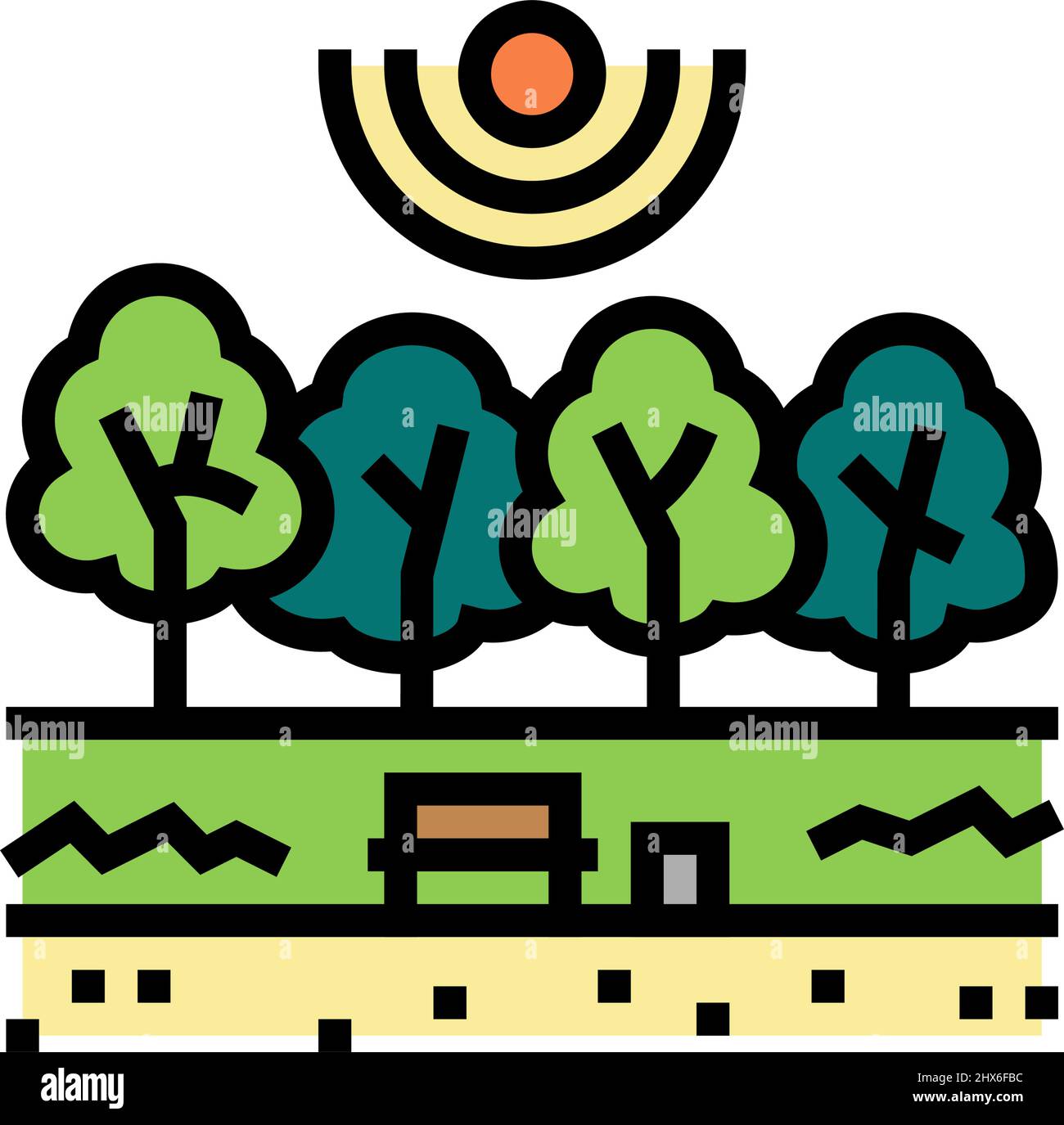 summer park color icon vector illustration Stock Vector Image & Art - Alamy