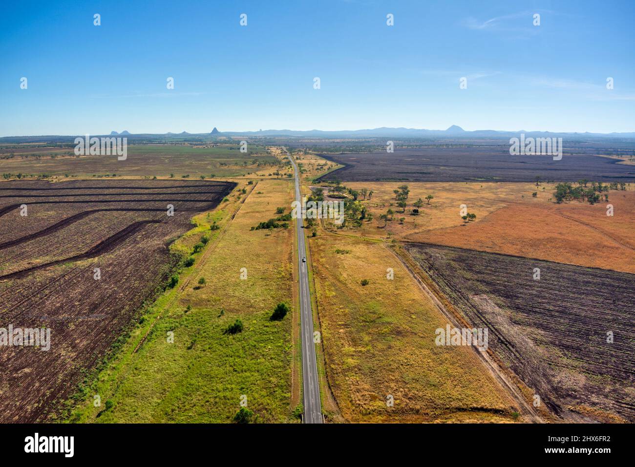 Aerial of the Peak Downs Highway Queensland Australia Stock Photo