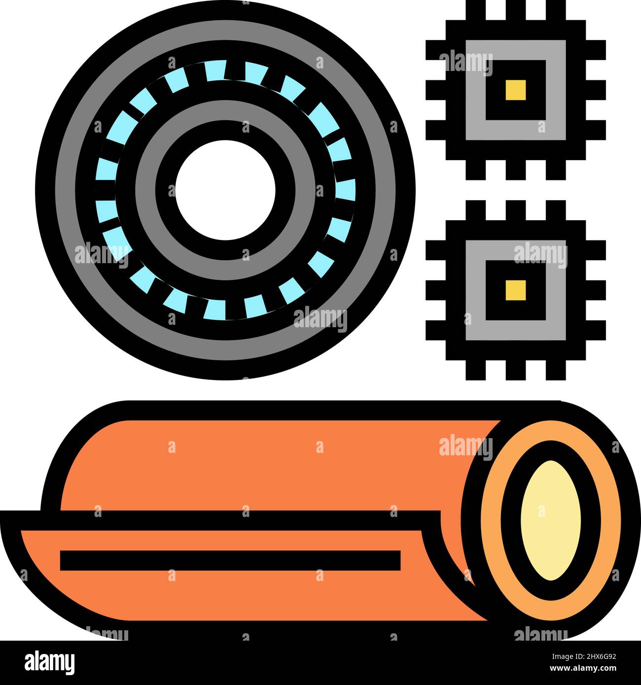 polyimides thermoset color icon vector illustration Stock Vector