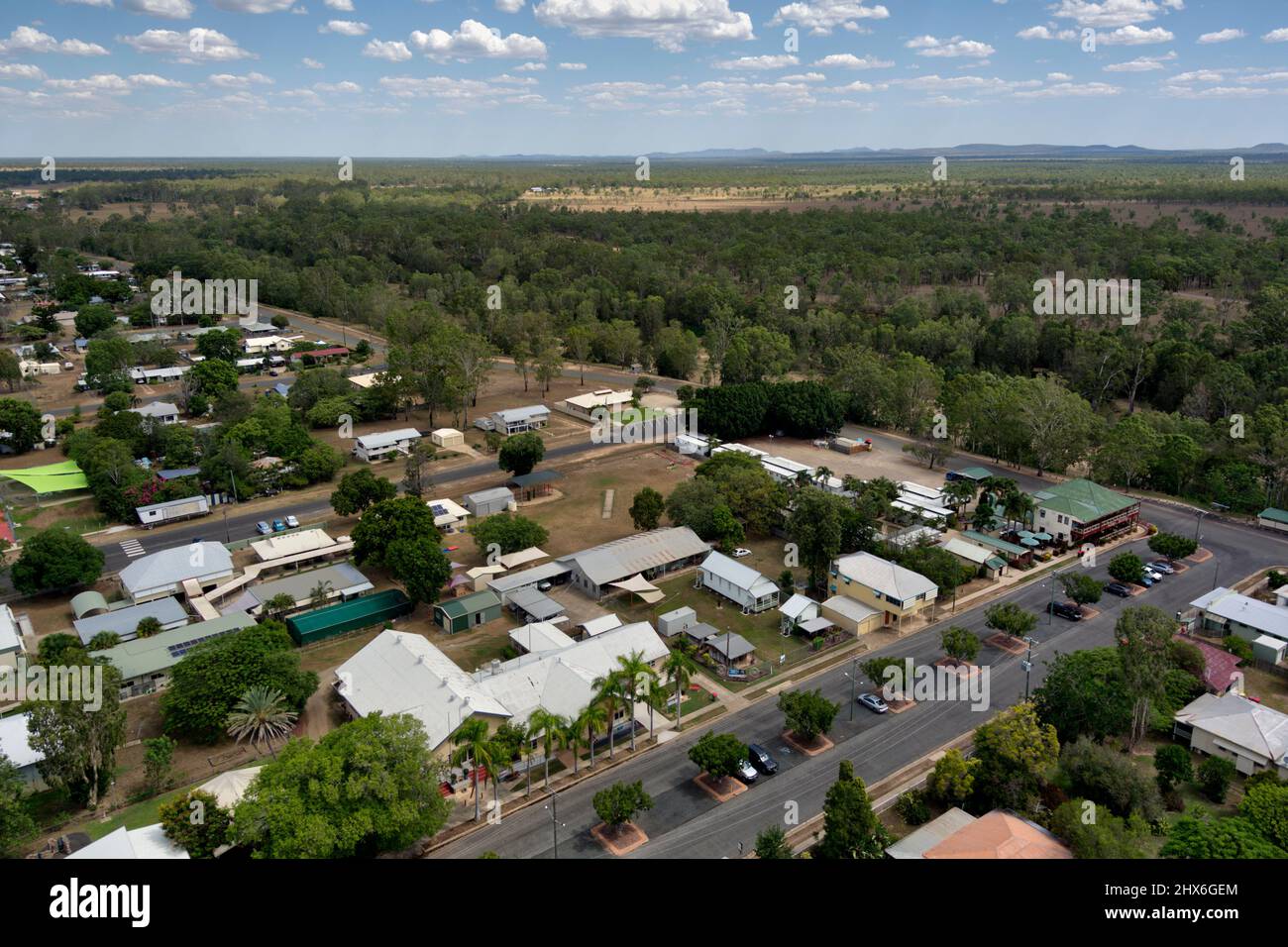 Aerial of Nebo Central Highlands Queensland Australia Stock Photo
