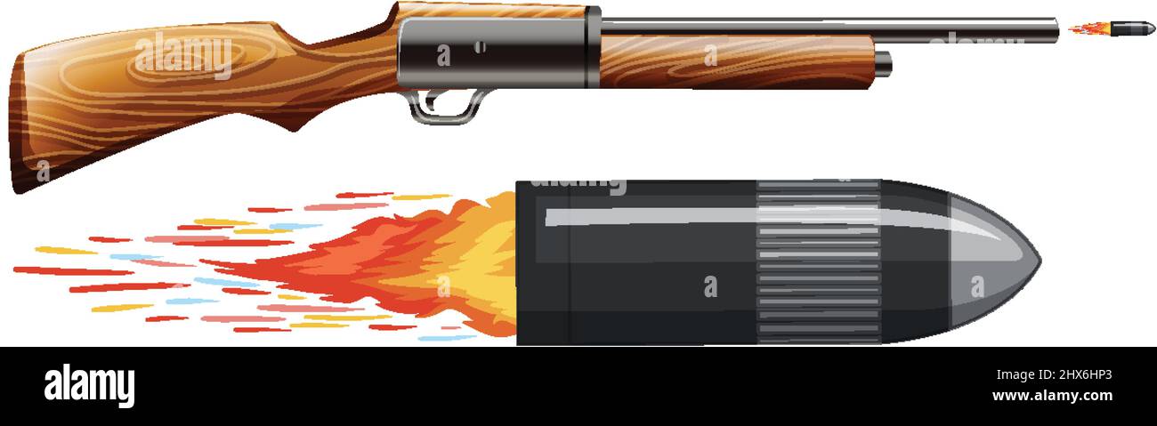 Rifle gun with bullet illustration Stock Vector Image & Art - Alamy