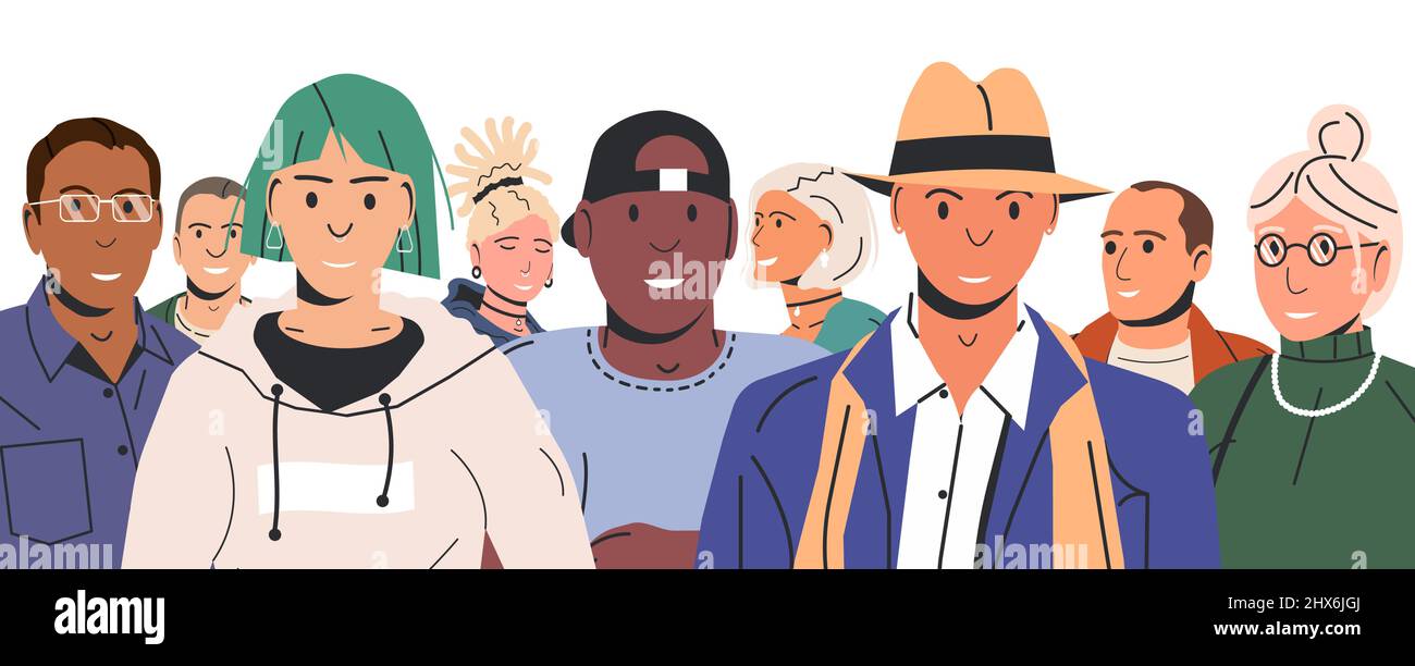 Diverse Multicultural and Multiracial People Group Stock Vector Image ...