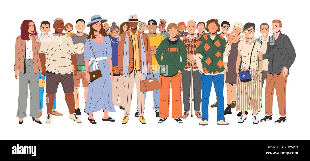 Diverse Multicultural and Multiracial People Group Stock Vector Image ...