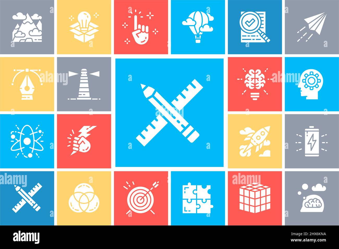 Creative icons set. Innovation, startup, artwork, project, idea vector ...