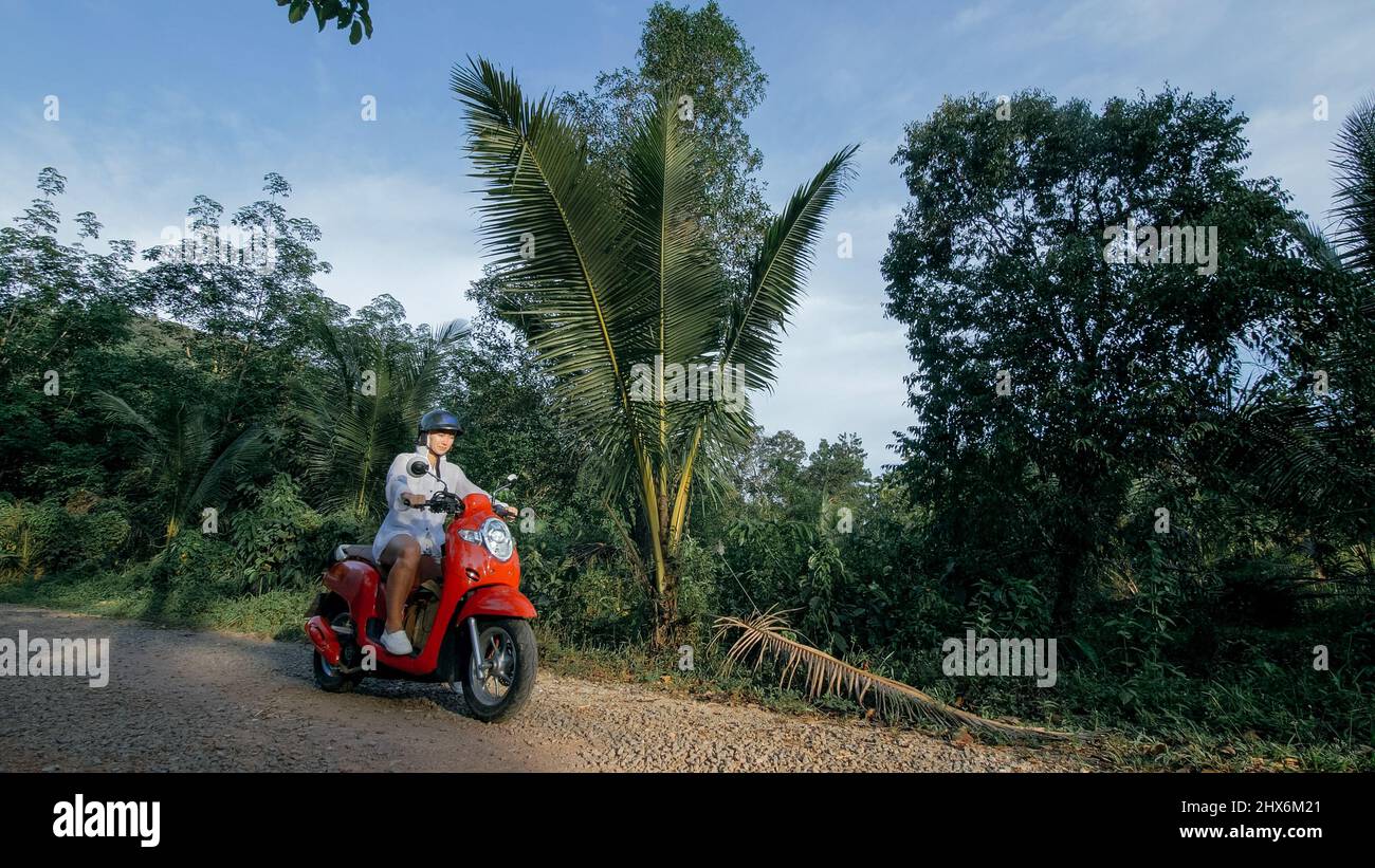 Bikini woman on motorcycle hires stock photography and images Alamy
