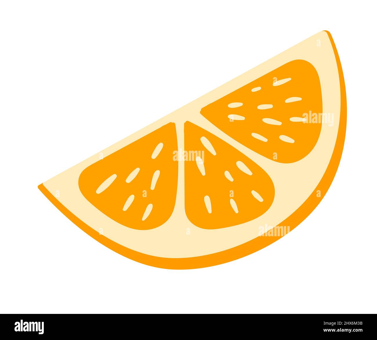 Vector illustration of orange slice isolated on white background Stock Vector