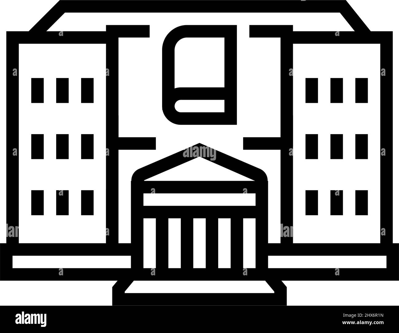 library building line icon vector illustration Stock Vector Image & Art ...