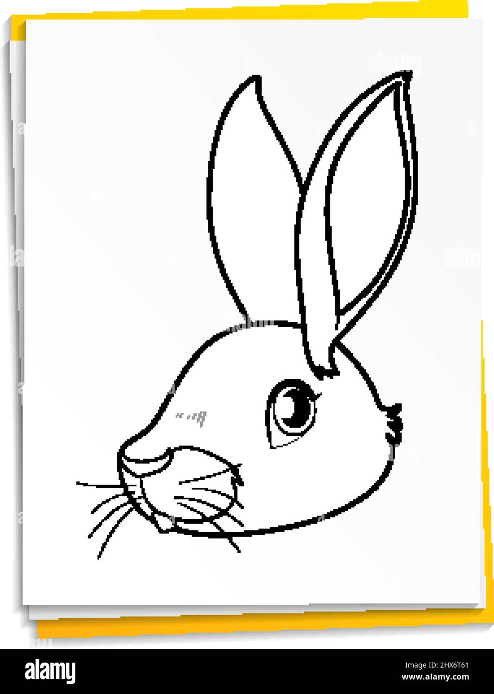 Drawn Rabbit Head Hand drawn rabbit head on paper illustration Stock Vector Image & Art ...