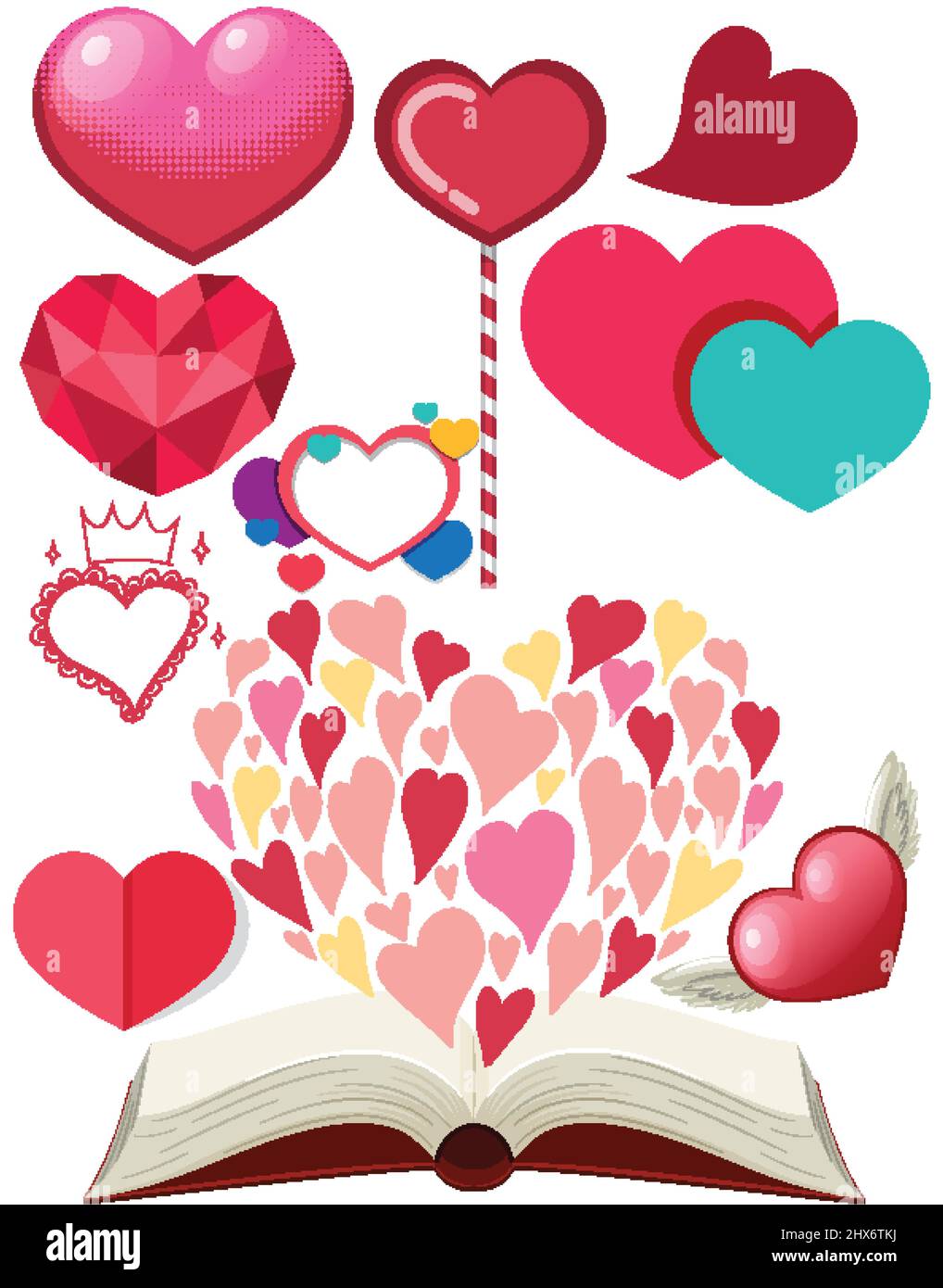 Valentine theme with many hearts illustration Stock Vector Image & Art ...
