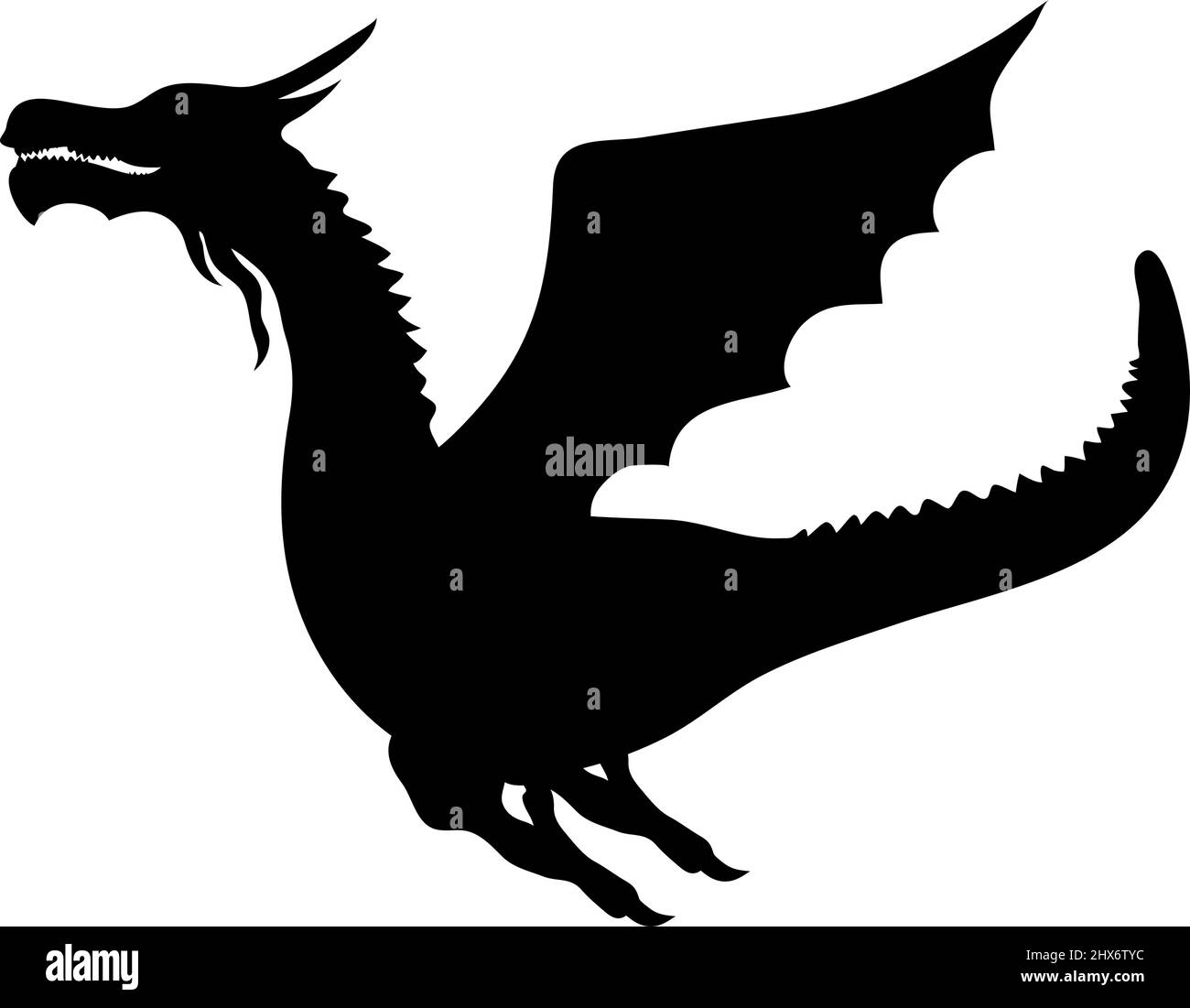 Dragon icon silhouette design template vector Stock Vector Image & Art ...