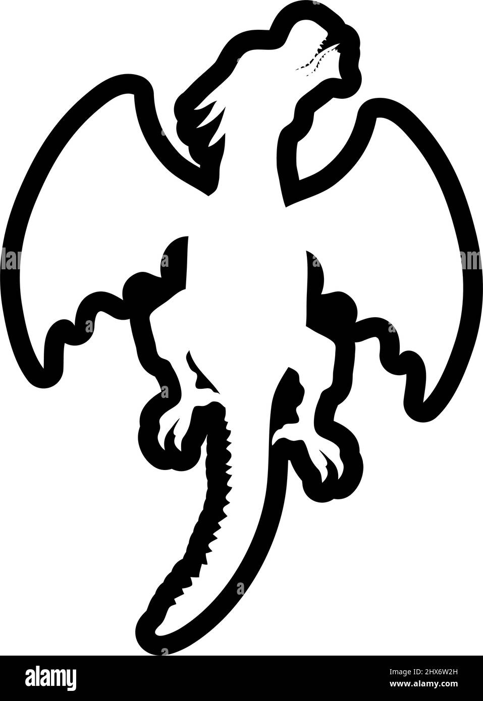 Dragon outline icon silhouette design template vector Stock Vector