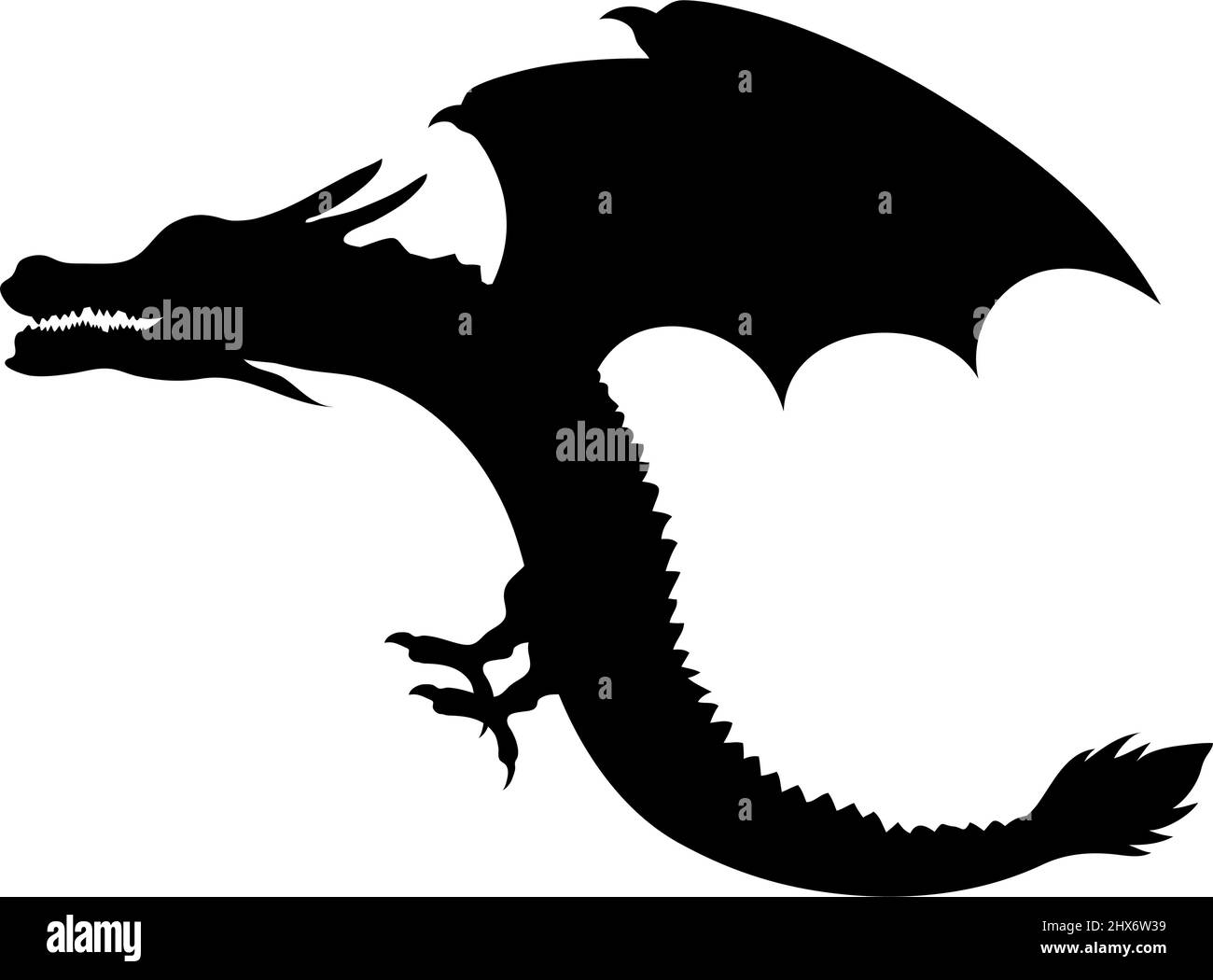 Dragon icon silhouette design template vector Stock Vector