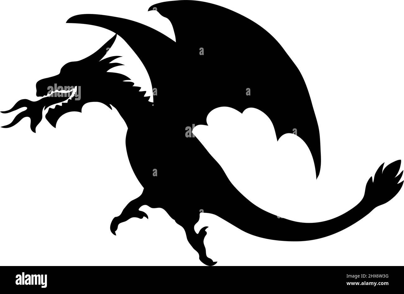 Dragon icon silhouette design template vector Stock Vector Image & Art ...