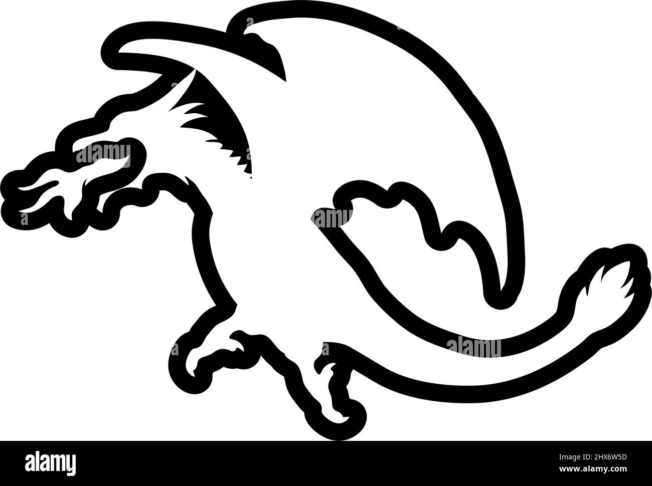 Dragon outline icon silhouette design template vector Stock Vector