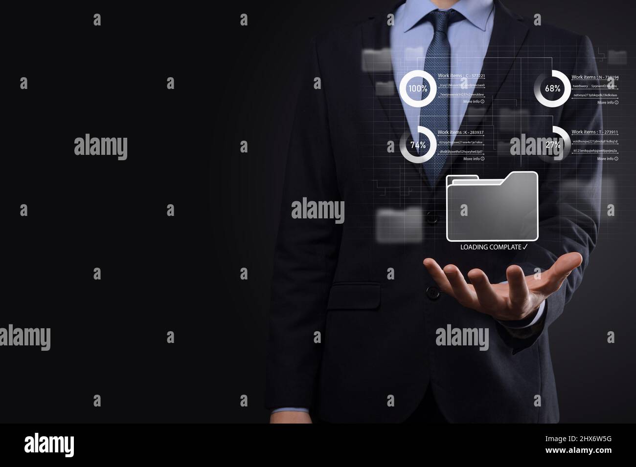 Business developer hand using board framework on virtual modern ...