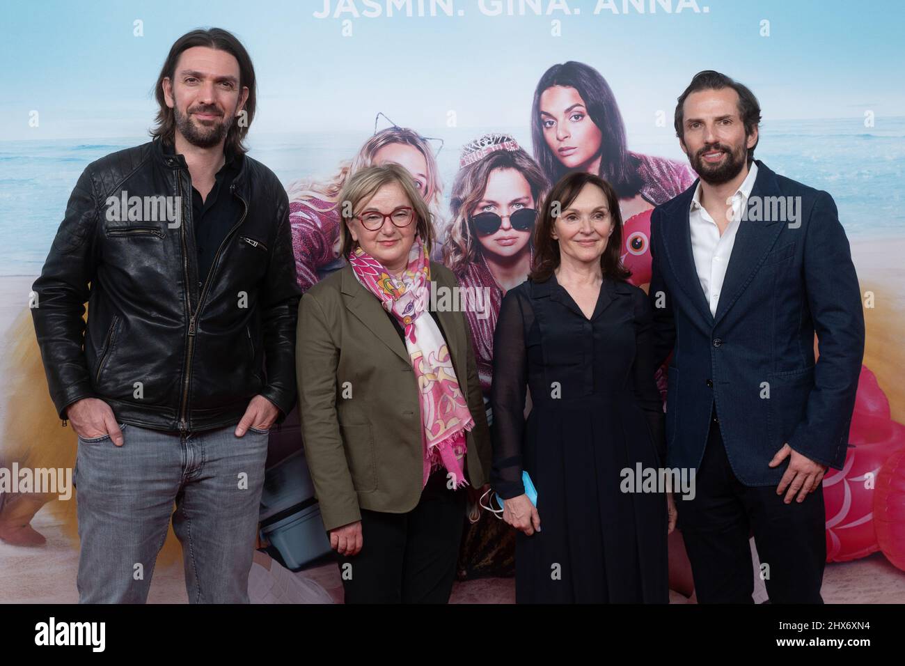 Munich, Germany. 09th Mar, 2022. Max Wiedermann, Dorothe Erpnstein and Quirin Berg on the Red Carpet. On March 9, 2022, the premiere of the film 'JGA Jasmin Gina Anna' took place at the Mathaeser in Munich. (Photo by Alexander Pohl/Sipa USA) Credit: Sipa USA/Alamy Live News Stock Photo