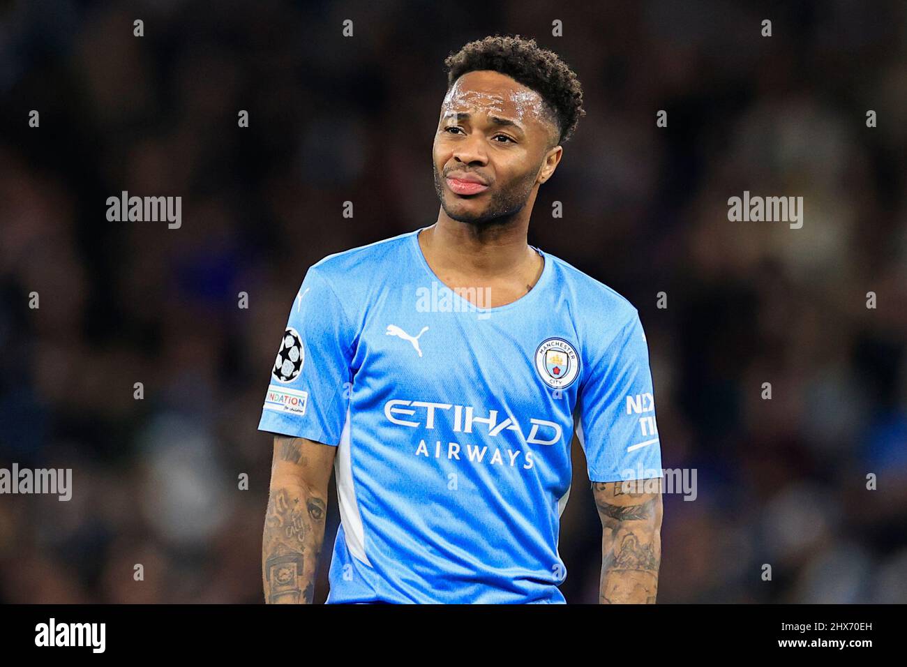 Raheem Sterling #7 of Manchester City Stock Photo