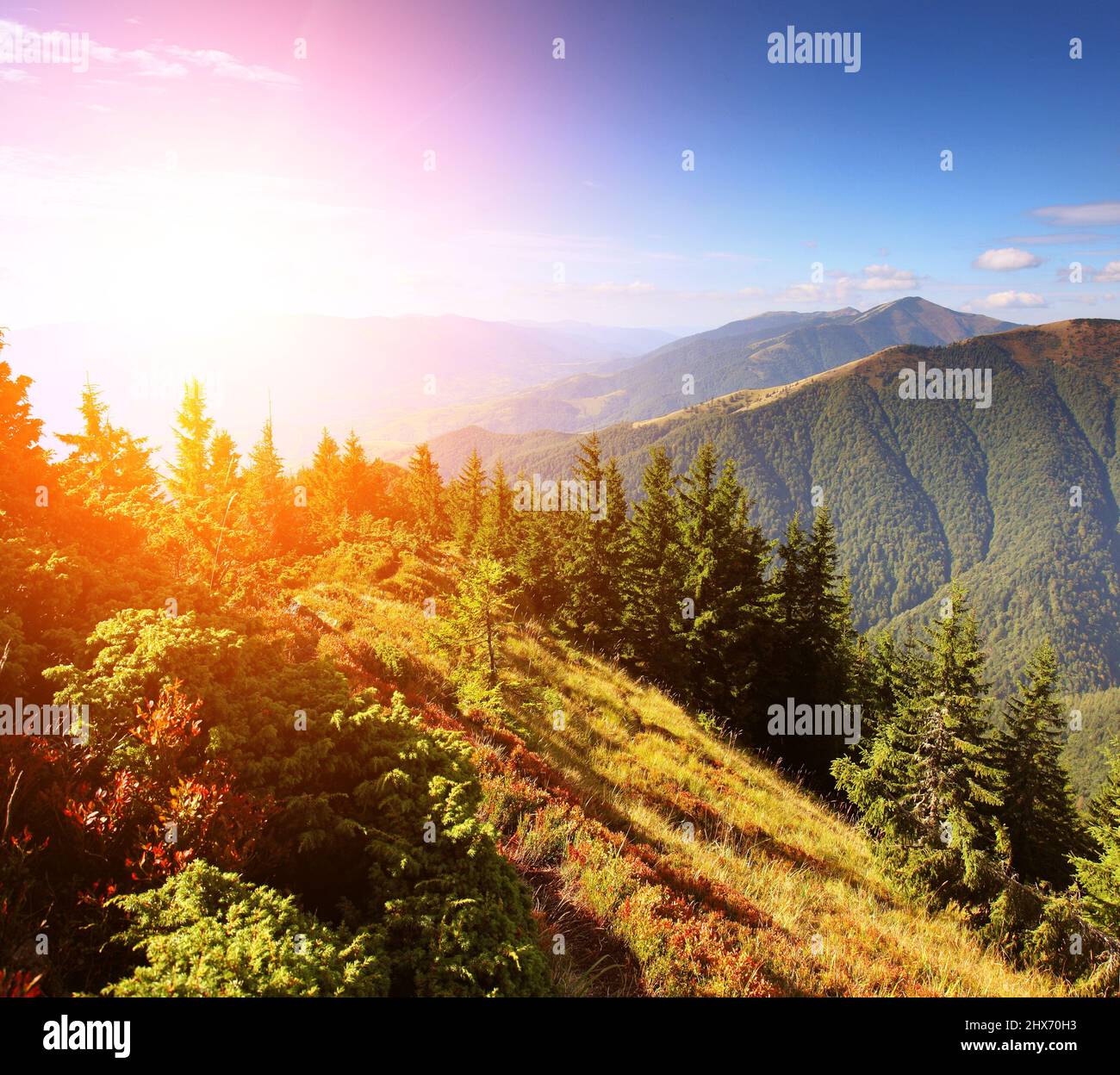 Beautiful mountains landscape and blue sky Stock Photo - Alamy