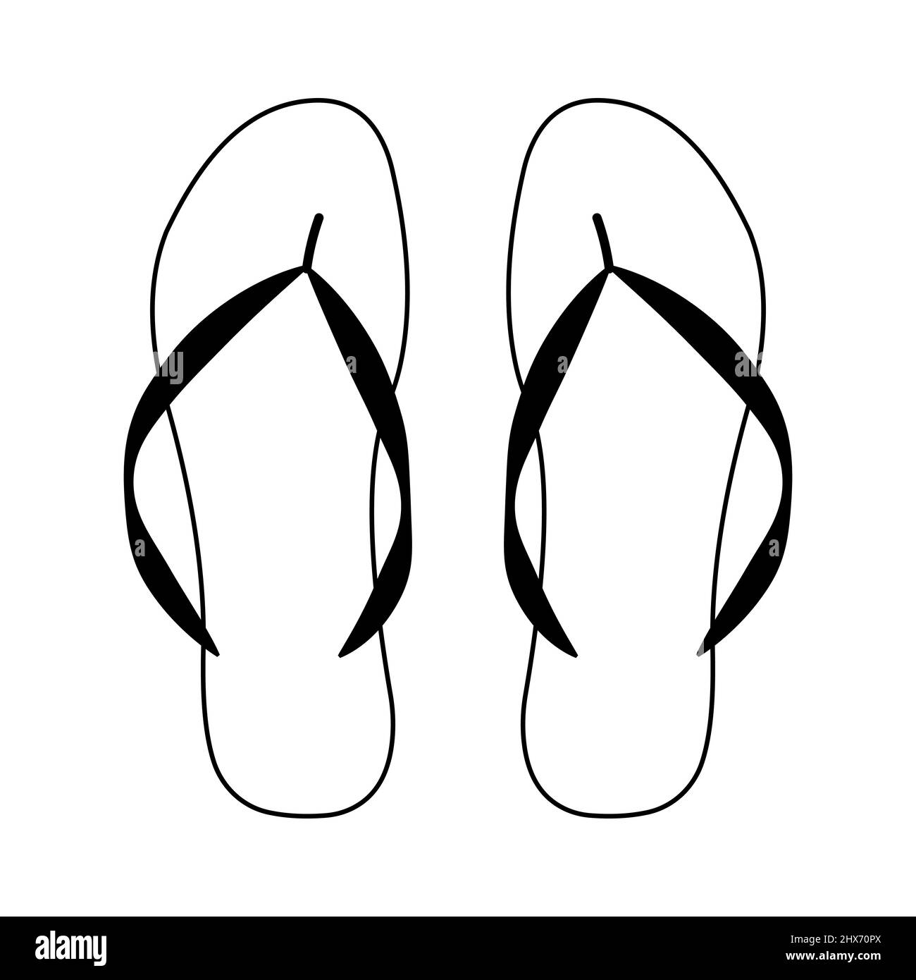 Flip flop sandal icon, flip flops shoes for summer line slipper Stock ...