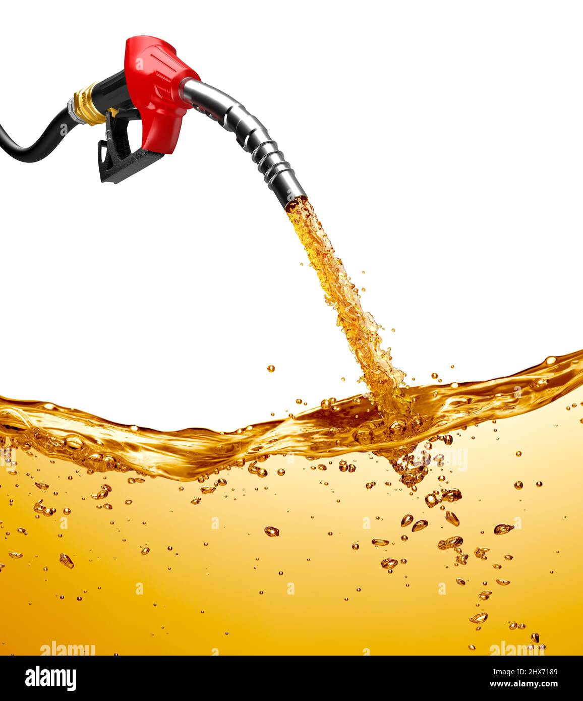 Fuel filling up from a gasoline pump - 3d Rendering Stock Photo