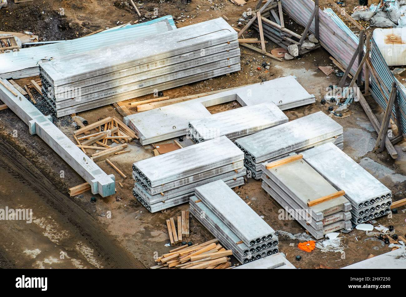 Precast reinforced concrete slab floor hires stock photography and