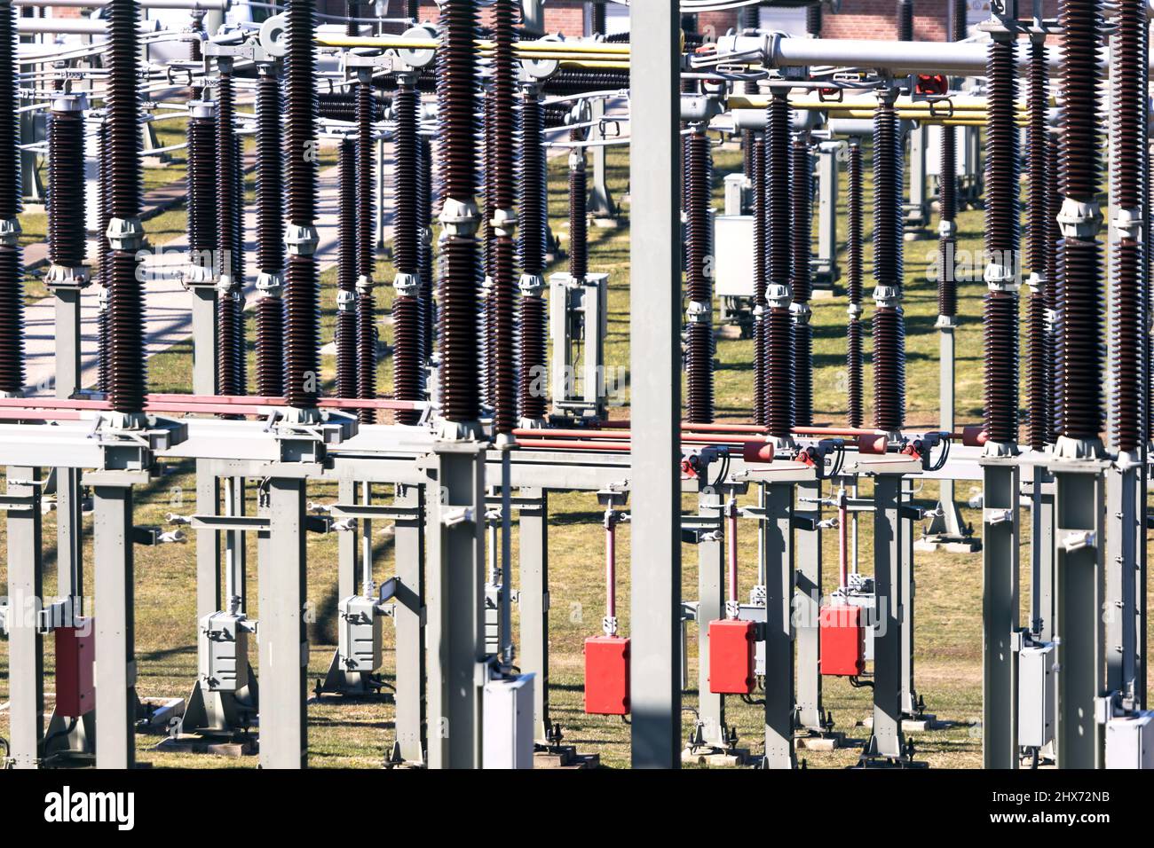 a modern high voltage substation Stock Photo