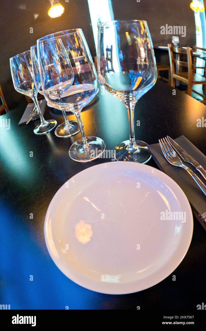 Table Setting, Restaurant Serving Stock Photo