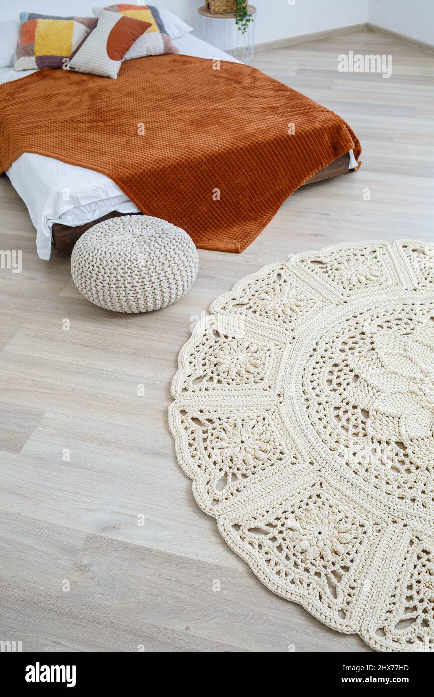 Hobby Thread Rug Cute homemade thick thread knitting pattern made by hand: handmade ...