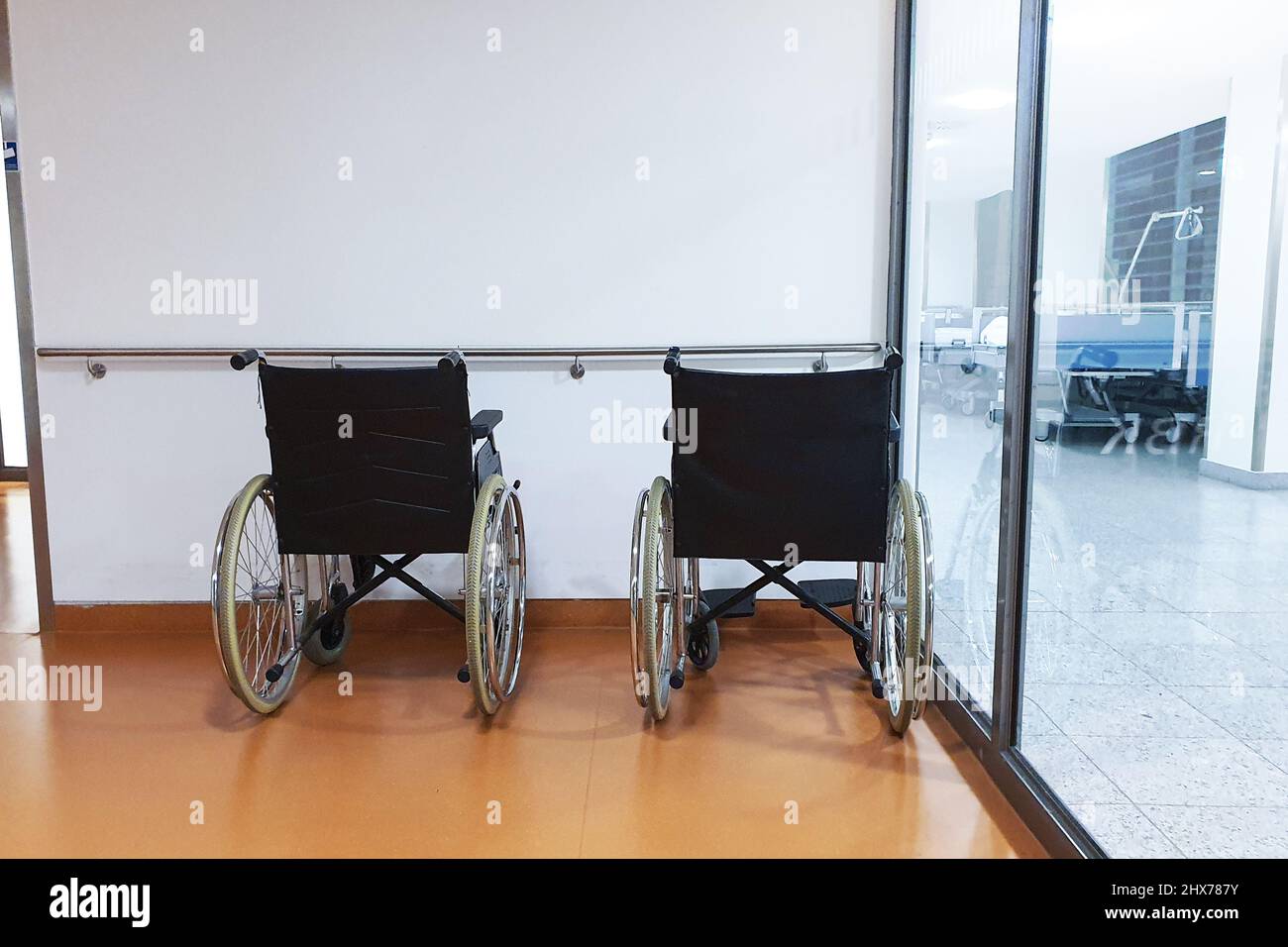Wheelchairs in hospital , help for the disabled Stock Photo Alamy