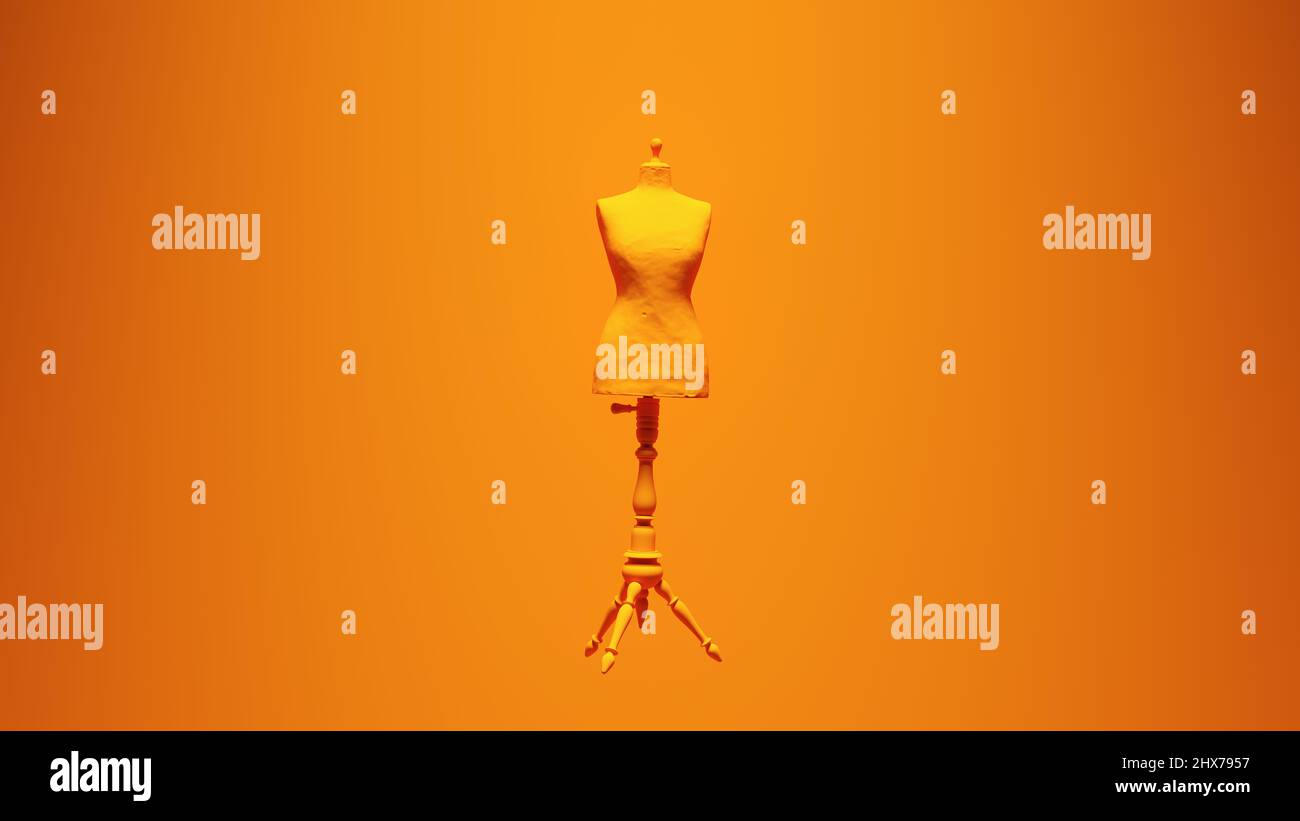 Orange Judy Dressmakers Dress Form Mannequin with Orange Background 3d