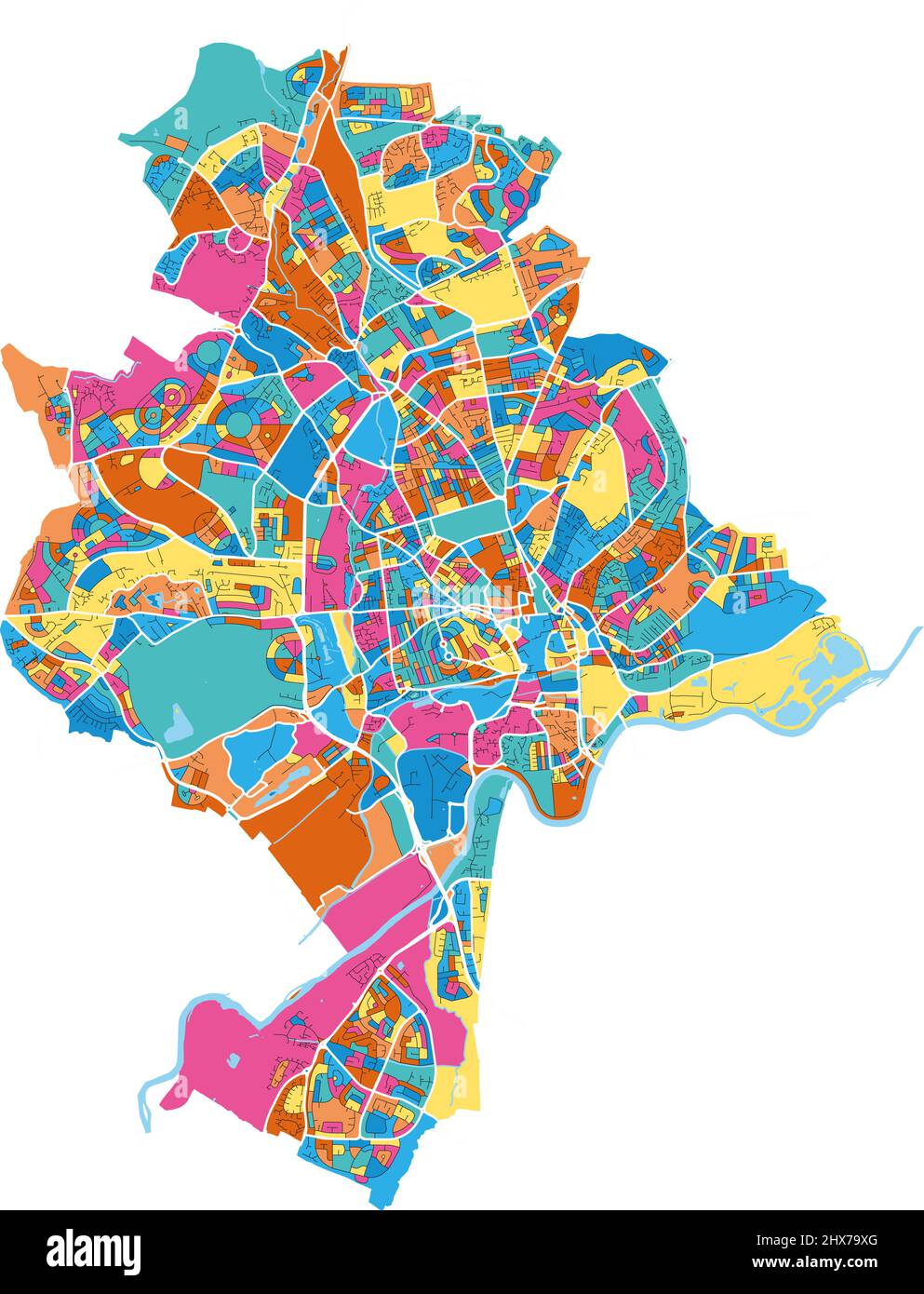 Nottingham City Boundary Map Nottingham City Plan High Resolution Stock Photography And Images - Alamy