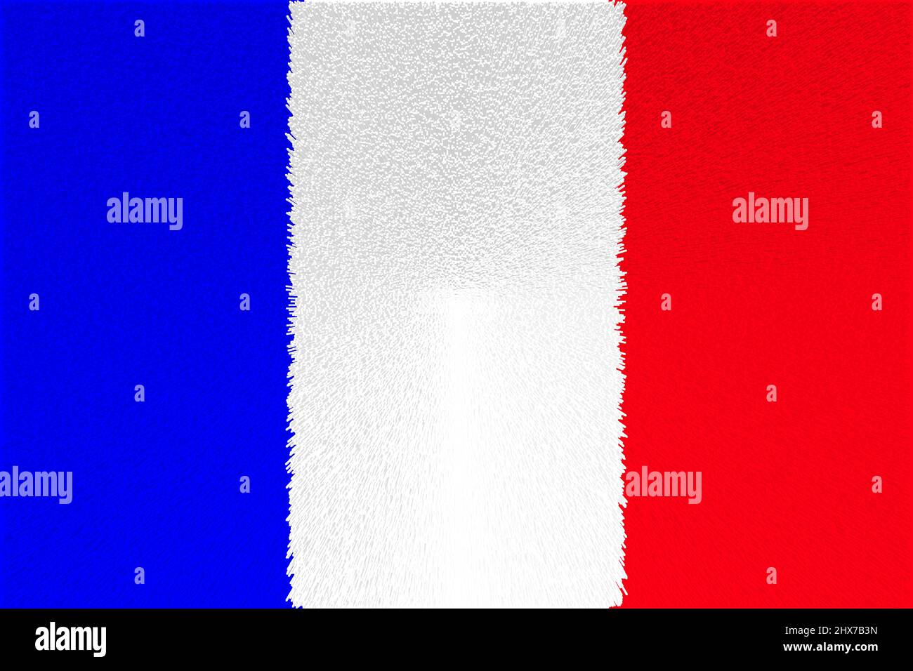 Flag of France. Illustration of the flag of France. Horizontal design. Abstract design. Illustration. Map. Stock Photo
