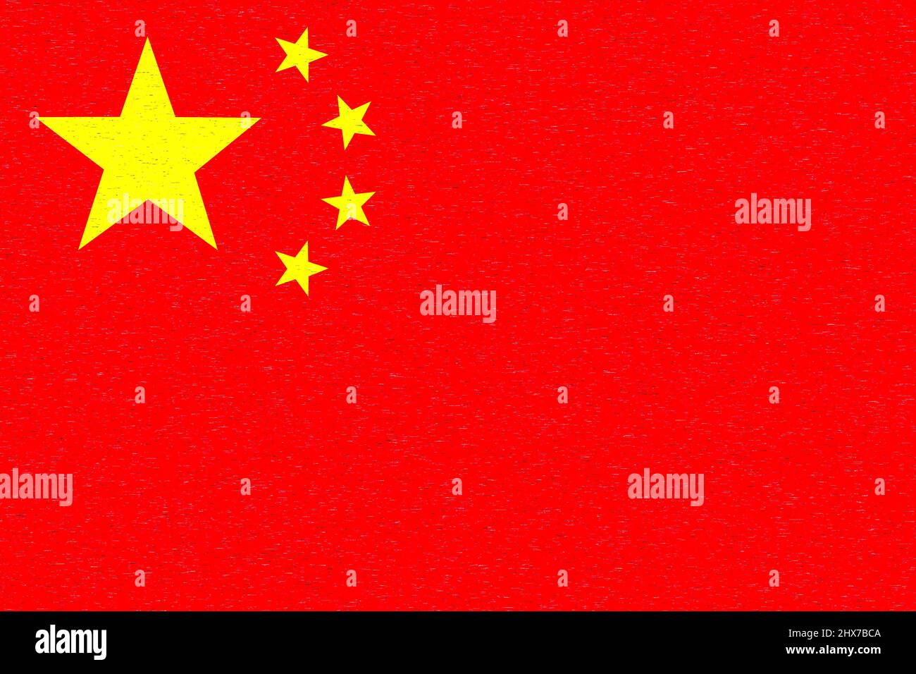 China. Flag of China. Horizontal design. llustration of the flag of People's Republic of China. Horizontal design. Abstract design. Illustration. Map. Stock Photo